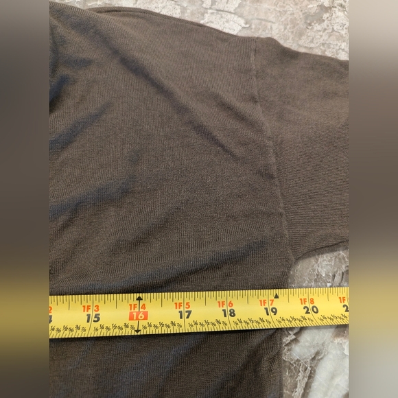 Sanctuary Long Cardigan Sweater olive army green NWT M button down cotton pocket - Picture 8 of 8